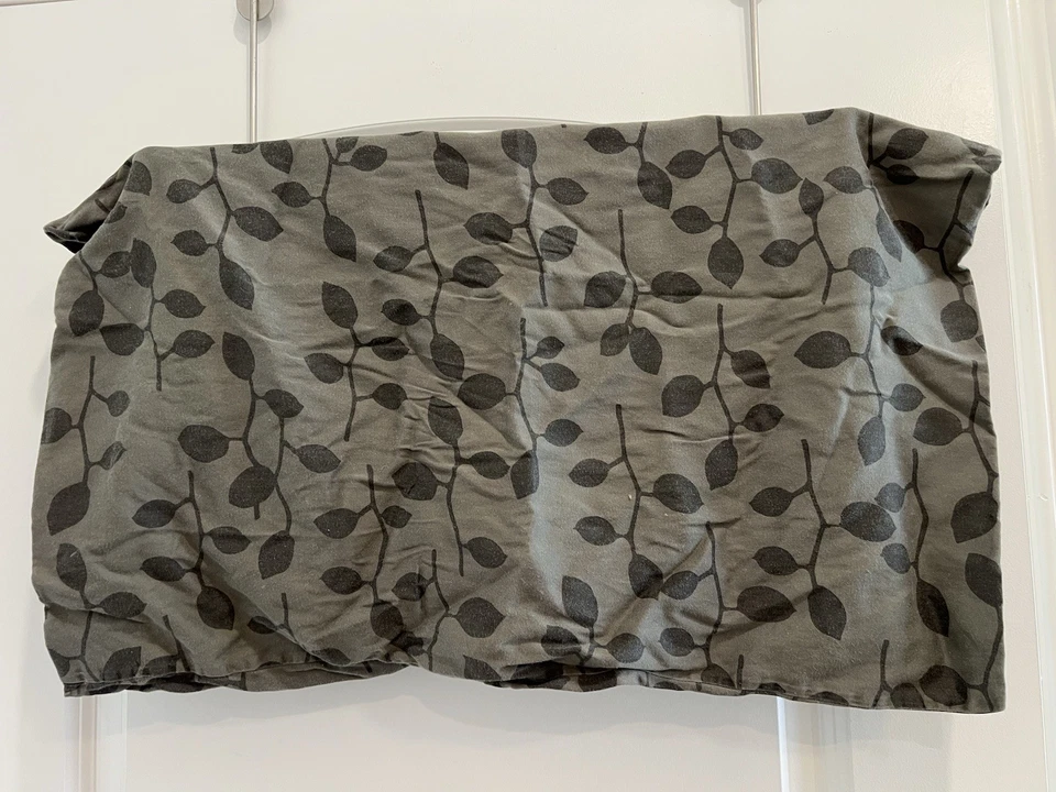 2 Pc Calvin Klein Leaves Queen Duvet +1 Sham Reversible Army Green Combed Cotton - Image 4 of 4