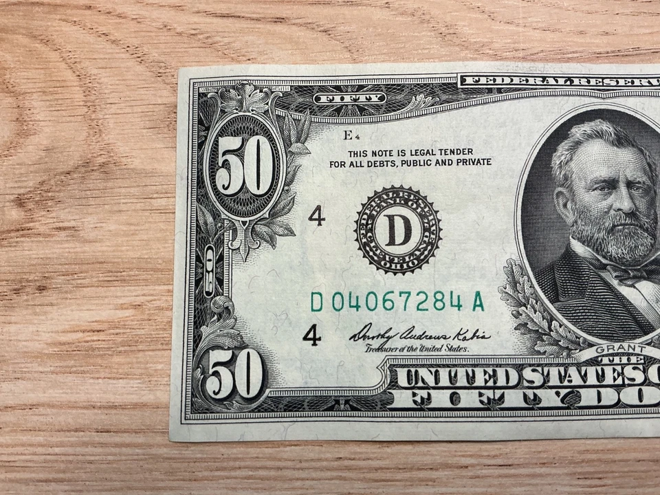 1969 Series D $50 Dollar Federal Reserve Note from Cleveland Mint! Uncirculated - Image 2 of 4