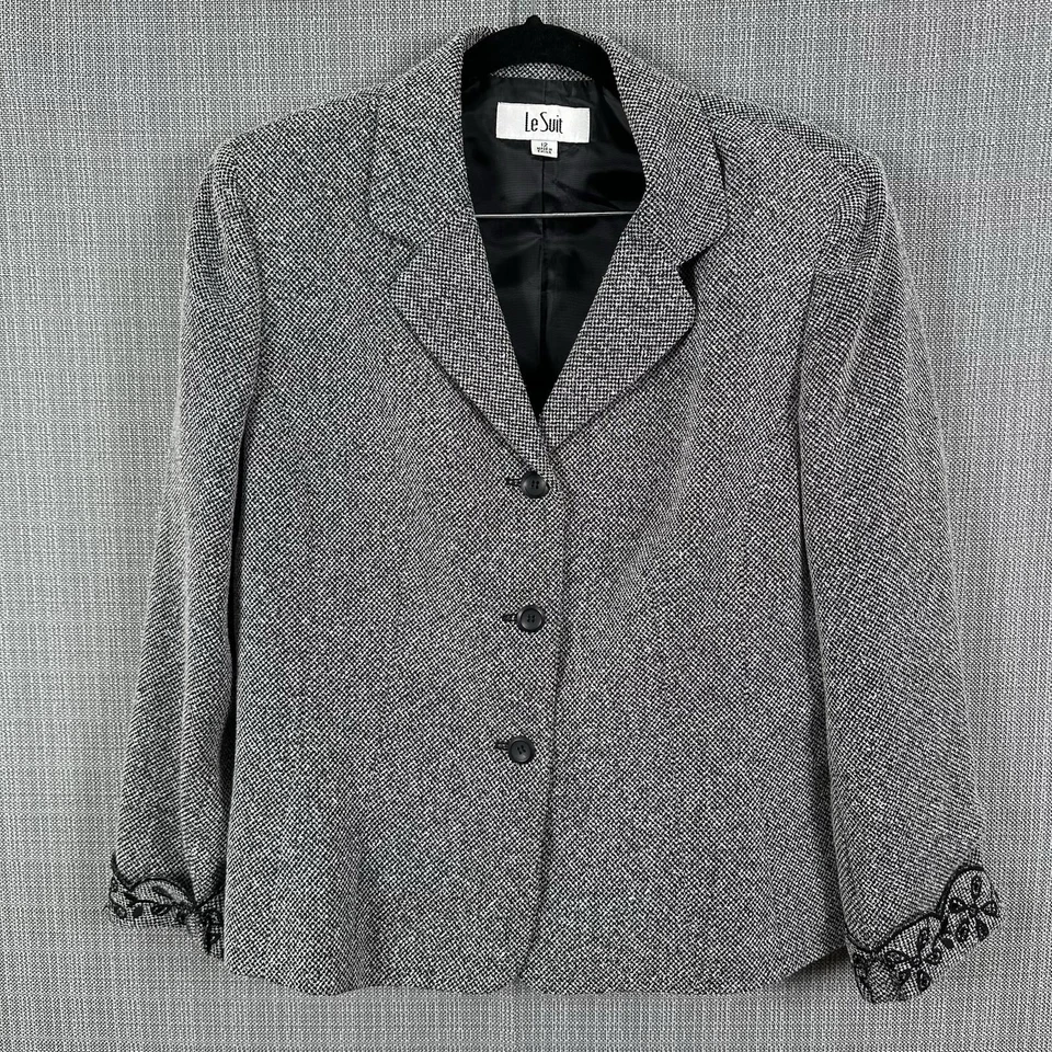 Le костюм комплект женщин 12 черный белый отверстие кружева манжеты Blazer карандаш юбка работы сплетенный - Изображение 2 из 4