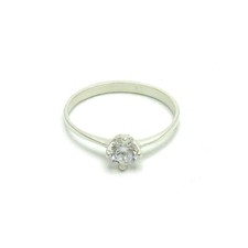 Genuine Sterling Silver Ring Stamped Solid 925 With 5mm Cubic Zirconia Handmade