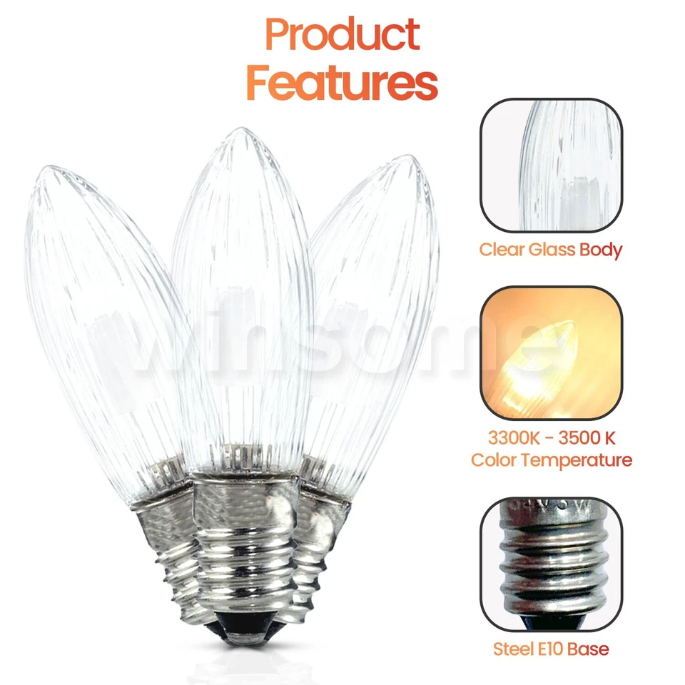 12x Candle Light Bulb Screw in Candle Arch Bridge Light 3w 34v Replacement Bulbs - Image 3 of 4