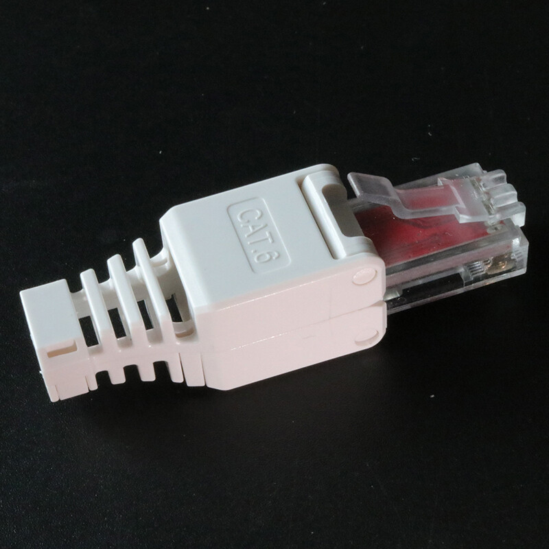 White RJ45 Toolless Connector No Crimp Connectors CCTV Cable