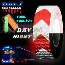  Arrow Red White Conspicuity Tape 2"x120' Reflective Safety Truck Trailer Bus
