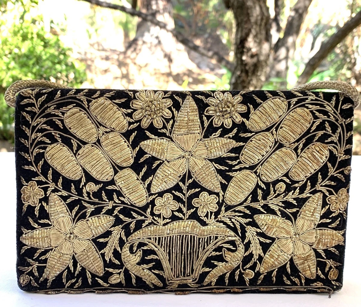 Vintage Gold Embroidered Clutch Evening Purse India | eBay