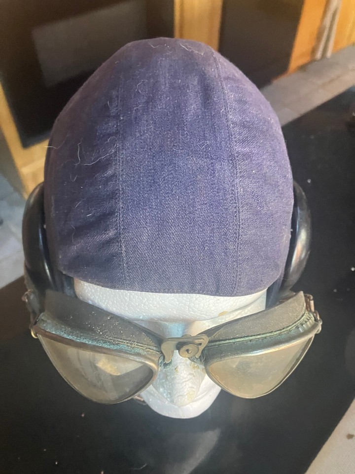 GERMAN WWII LUFTWAFFE BLUE LIGHTWEIGHT FLIGHT HELMET W/ GOGGLES eBay