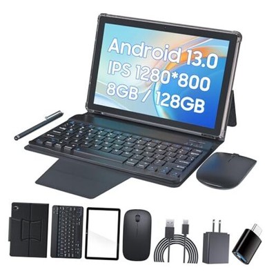 Android 13 Tablet with Keyboard 10 Inch 2 in 1 Tablets, 8 GB+128 8GB+128GB Gray