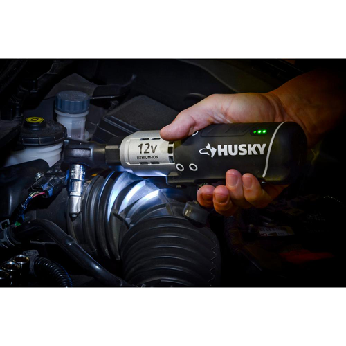 Husky cricchetto senza fili 3/8 pollici. Strumento di riparazione coppia driver batteria integrata 12 V - Foto 3 di 8