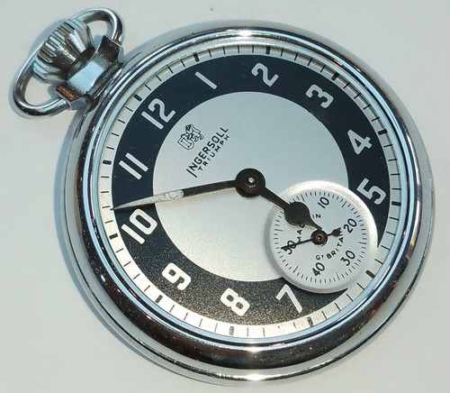 Vintage Ingersoll TRIUMPH Pin Pallet Pocket Watch in Original Travel Stand Case - Picture 10 of 16
