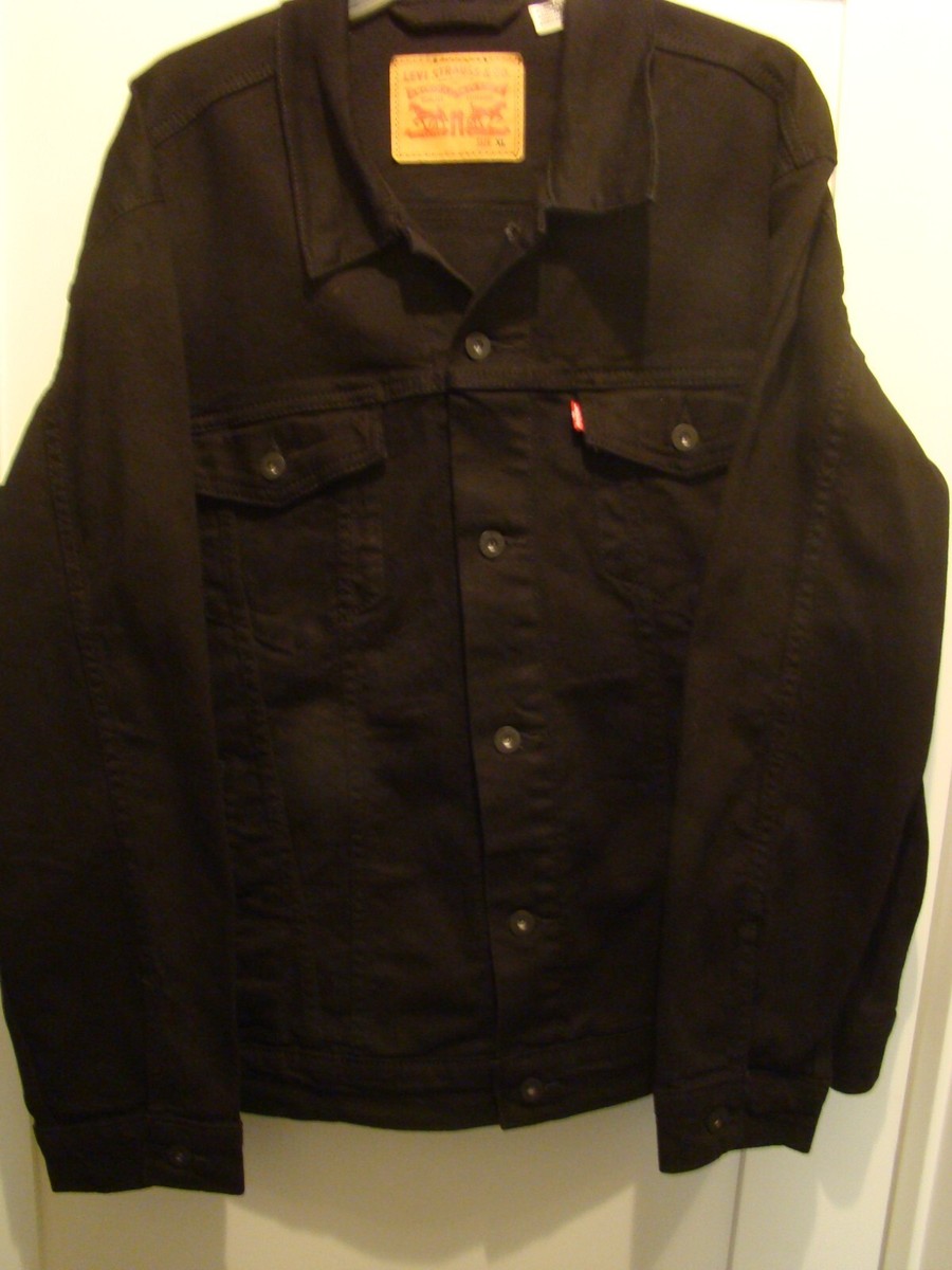 XLNT LEVIS Mens Classic Trucker Biker Jean Jacket Black XLNT LEVIS Mens Classic Trucker Biker Jean Jacket Black