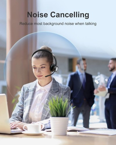 Link Dream Bluetooth Headset mit Mikrofon & USB Dongle Noise Cancelling Wireless - Bild 2 von 9