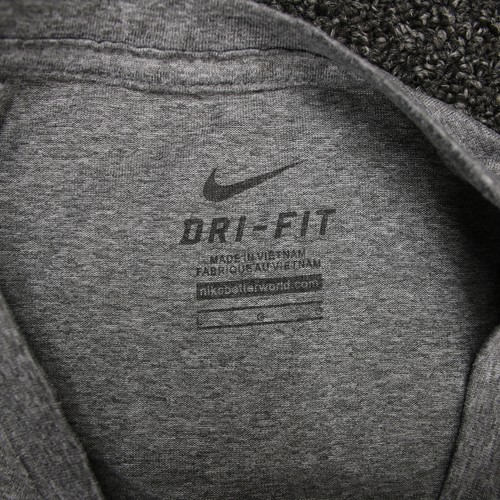 Nike Shirt Adult Large Gray Dri-Fit Breathable Short Sleeve Workout Running Mens - Picture 7 of 7