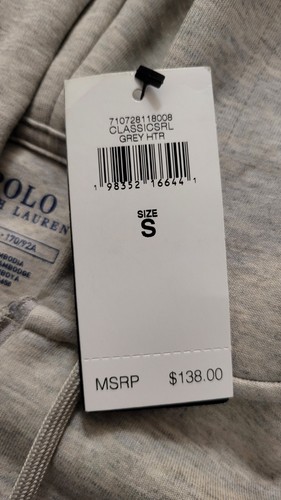 NEU POLO RALPH LAUREN HERREN KLASSISCHER HOODIE MIT FRONTREISSVERSCHLUSS GRAU MELIERT GRÖSSE S - Bild 3 von 4