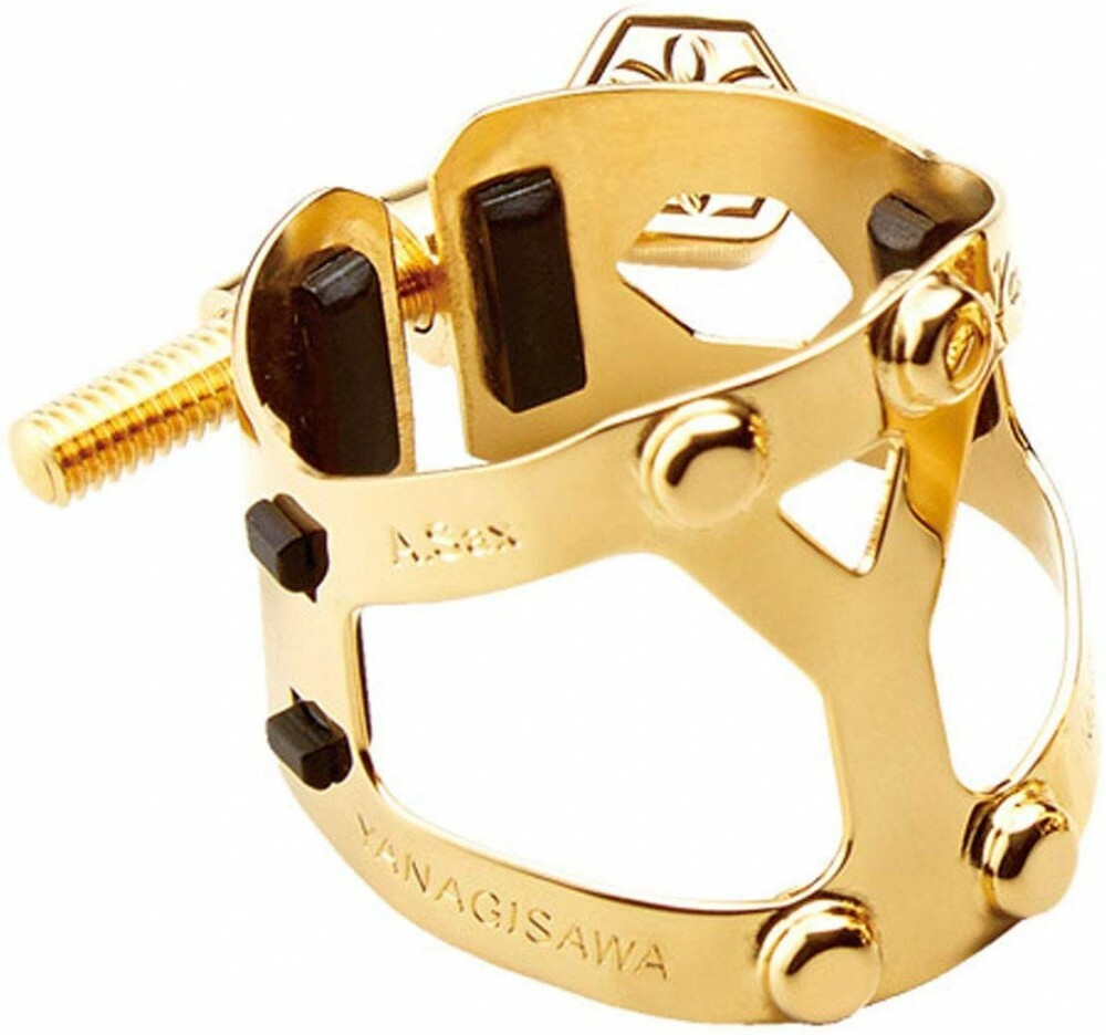Yany SIXS Ligature for Ebonite (Reverse, Single Screw) Gold Plated Finish EMS-image