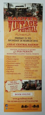 TOLLER CENTRAL RAILWAY PROMO FLYER Ostern Vintage Festival 2016 Dampfzüge