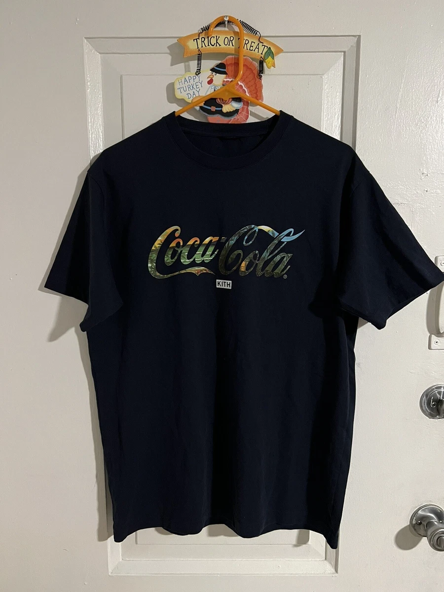 Kith x Coca Cola Hawaii Script Logo Blue T-Shirt Mens Size Medium