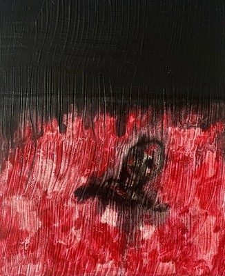 ''Float'' Original Horror Art Aquarell, Gouache & Acrylfarbe
