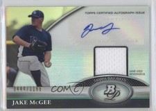 2011 Bowman Platinum Auto Relic Refractor 444/1166 Jake McGee #BAR-JM Auto w4g
