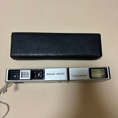 Seltene Retro Electric Eye Pocket Kamera Senior 4000 mit Ledertasche, funktio...
