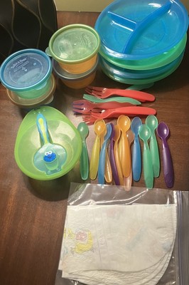 Toddler Feeding Lot Nuby Plates, First Years Utensils, Take And Toss Containers