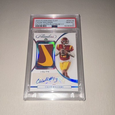 Panini 2023 Flawless Collegiate Caleb Williams Patch Auto Platinum 1/1 PSA 10