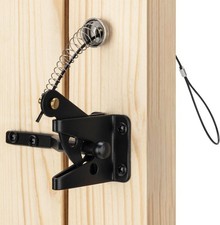 Self Locking Gate Latch with Spring Cable Pull for Wooden Fence Heavy Duty