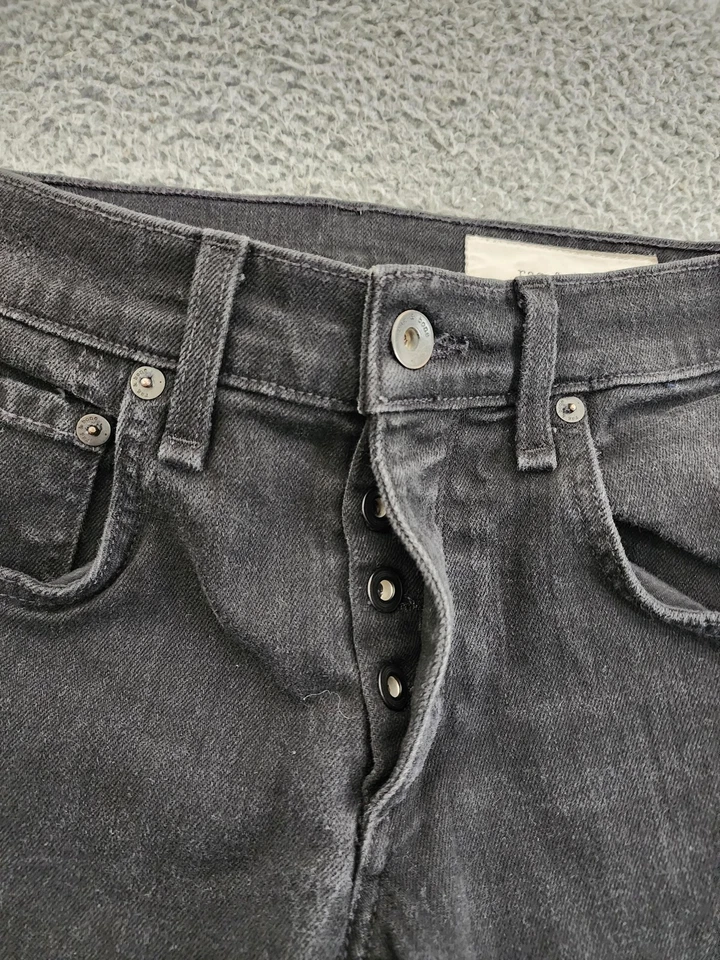 Rag & Bone Jeans Mens 28 Black Fit 1 Extra Slim Standard Issue Button Fly Denim - Image 3 of 4