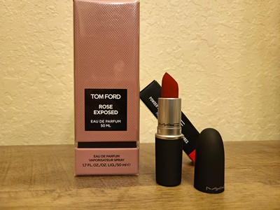 Tom Ford Rose Exposed 50ml & M·A·C Powder Kiss Lipstick- 935 Ruby New Bundle