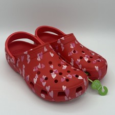 Crocs Classic Valentines Day Clogs Women 7 Men 5 Heart Red Love