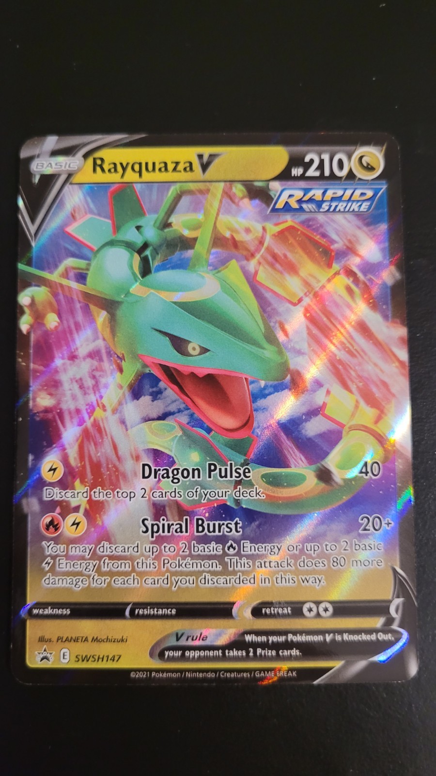 Rayquaza V - SWSH147 - Pokemon Sword & Shield Promo Ultra Rare Holo Card NM