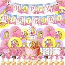 Sleeping Beauty Birthday Party Decor Supplies Balloons Banner Cake Toppers kids