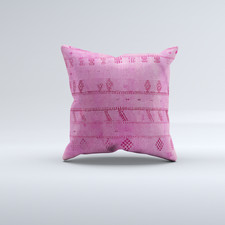Kilim Cushion Cover 60x60 cm Square Wool Large Pillowcase Vintage Turkish 66586