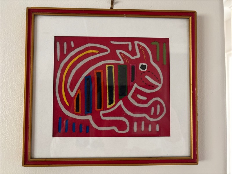 Indigenous Textile Mola Art Framed Wall Art