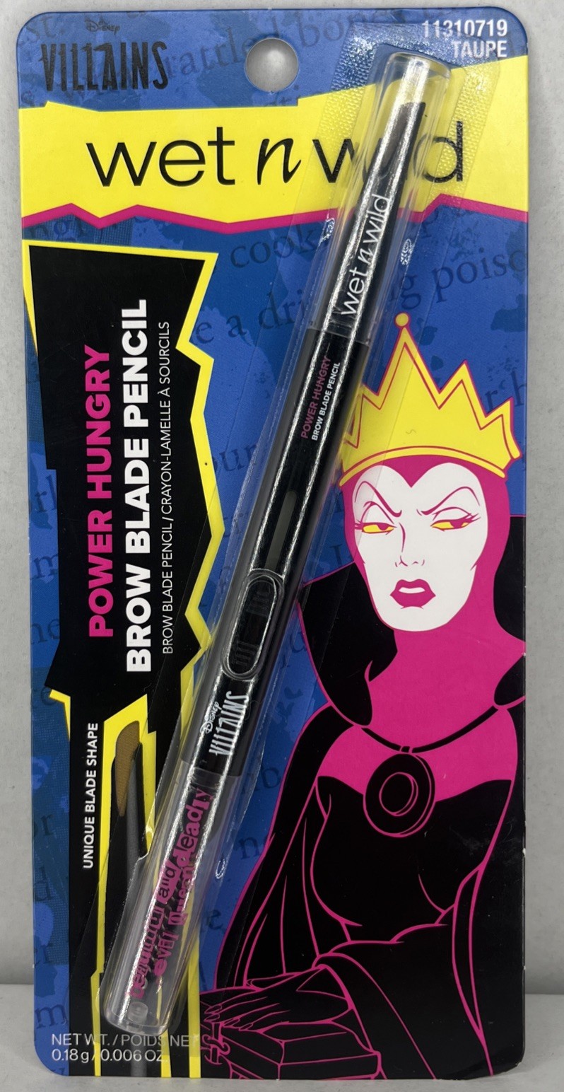 Lápiz hoja de cejas hambriento Wet & Wild Power villanos de Disney TAUPE EVIL QUEEN