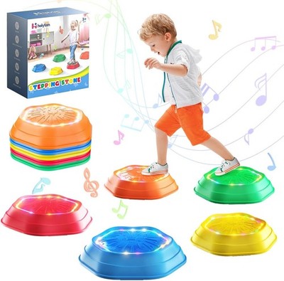 Holyton Upgraded Music Light-Up Kids Stepping Stones Sensory Balance Play 