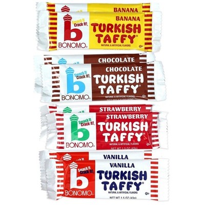 Bonomo Turkish Taffy Variety Bundle, 8 Pack (4 Flavors), Strawberry Taffy,...