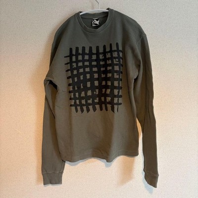Gr10k Erik Cruel Olive Green Grid Pattern Sweatshirt Size M