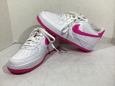 Nike Youth Girls Size 6.5 White / Laser Fuchsia Air Force 1 Sneakers YS1-112