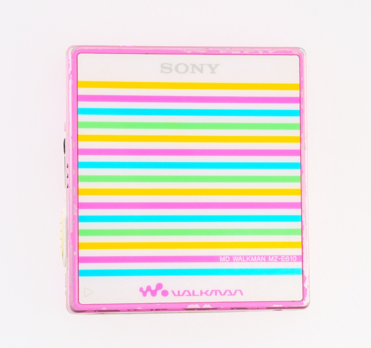 Sony MZ-E610 MiniDisc Player - Pink rainbow stripes Color [DEMO