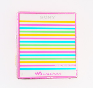 Sony MZ-E610 MiniDisc Player - Pink rainbow stripes Color [DEMO / PLAYS]