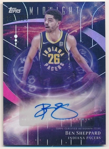 BEN SHEPPARD 2025/26 TOPPS MIDNIGHT RC ROOKIE AUTOGRAPH PACERS AUTO SP #135/199
