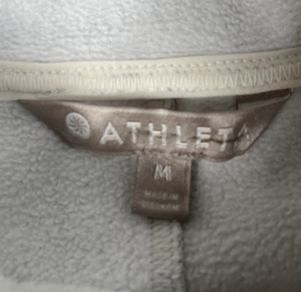 Athleta Victory Sudadera Vestido Mujer M Gris Atletismo Polar Cremallera Bolsillo Foto 4 de 4