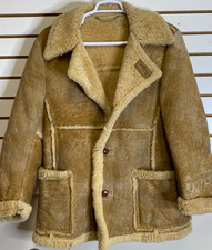 Vintage Lakeland Sheepskin Leather Ranch Coat Shearling Lined Marlboro Man 40