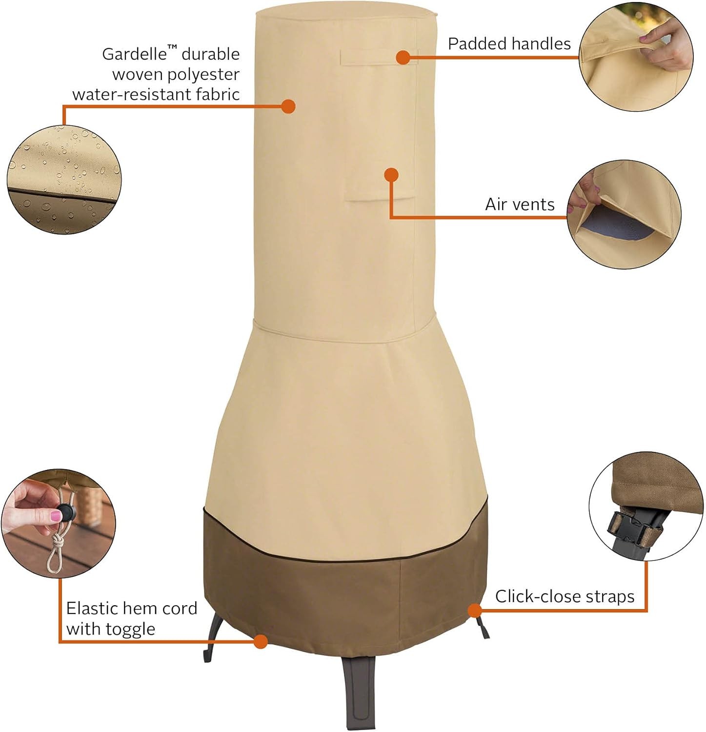 Classic Accessories Veranda Water-Resistant 22 Inch Chiminea Cover, Patio Furnit