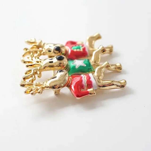 Vintage 1980s Rudolph Christmas Brooch