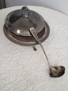 F.B. Rogers & Gorham Heritage Silverplate Covered Bowl with Ladle
