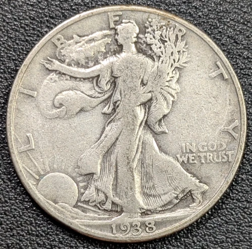 1938-D Walking Liberty Half Dollar - Grades VG-F! - KEY DATE! - Ships Free!