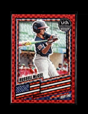 2026 Panini Stars & Stripes Prizm USA Baseball Red Power #125 Russell McGee /149