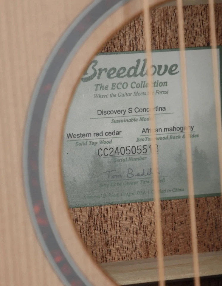 Гитара акустическая концертная Breedlove ECO Discovery S Parlor - Изображение 4 из 4