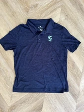 Seattle Kraken Fanatics Golf Polo – Size L – Blue Heather