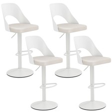 Bar Stools Set of 4 w/Enlarged PU Leather Seat Footrest Swivel Bar Chairs